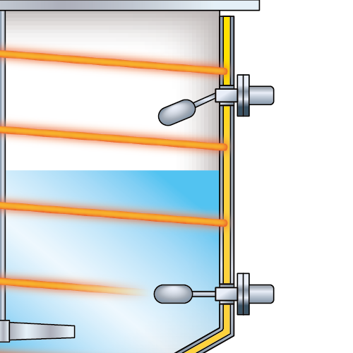 ⑥ レベル計 上限・下限用（フロート式）