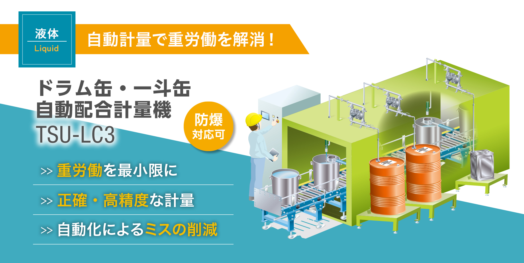 ドラム缶・一斗缶 自動配合計量機
